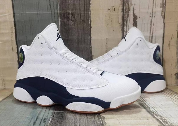 air jordan 13 (XIII) retro shoes men-white/navy blue